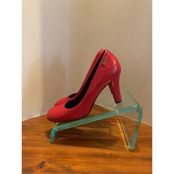 Gucci Womens Red Round Toe Stilettos Heel Platform Pump Shoes Size 40 - Picture 2 of 9